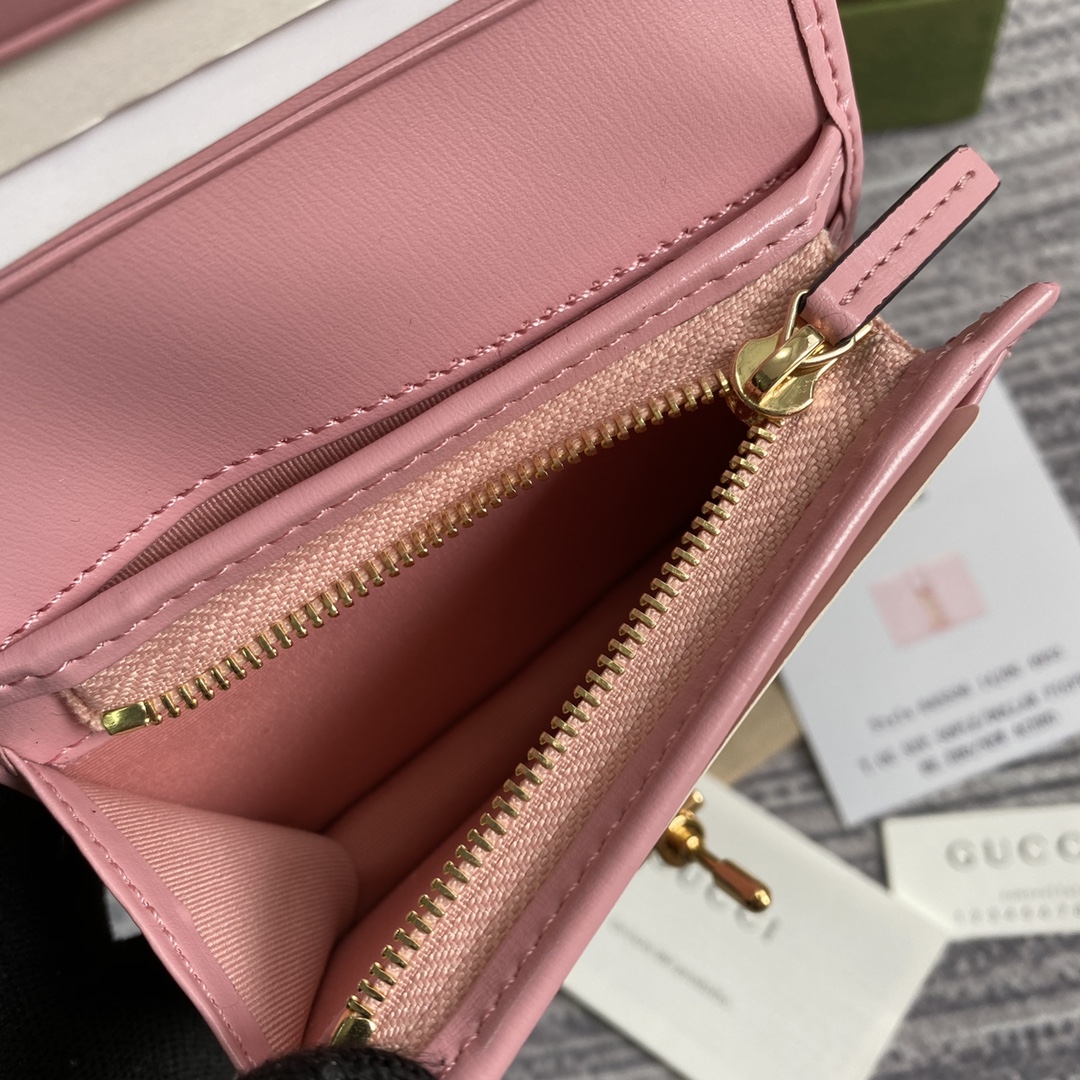 Gucci Jackie 1961 Card Case Wallet 645536 Pink